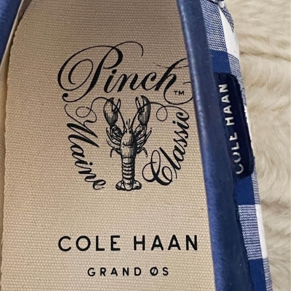 Cole Hahn Navy Plaid Loafers size 6.5 - Picture 4 of 6